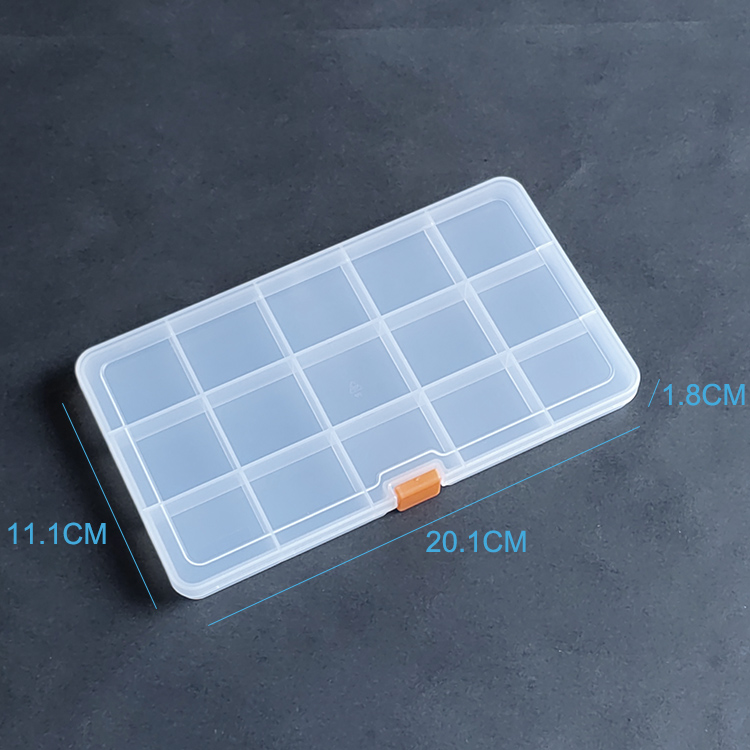 15 Grids Plastic Organizer Box 20.1x11.1x1.8cm