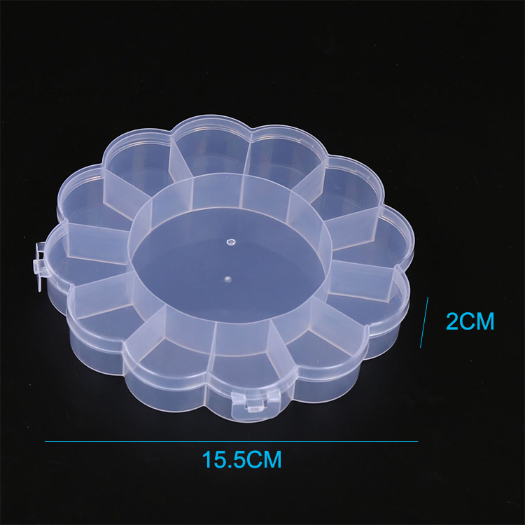 13 Grids Plastic Organizer Box dia.15.5x2cm
