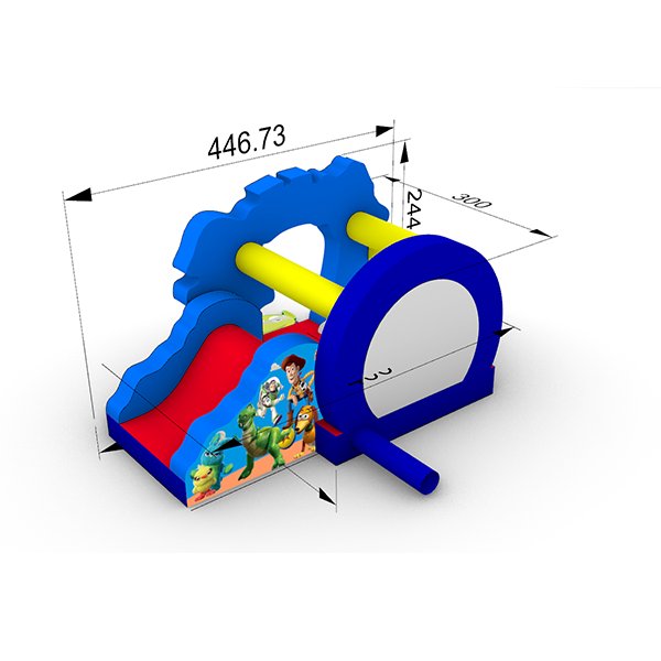 Toy Story Inflatable Obstacle Course with Slide for Wholesale Toptan Satışa Kaydıraklı Oyuncak Hikayesi Şişme Engel Parkuru