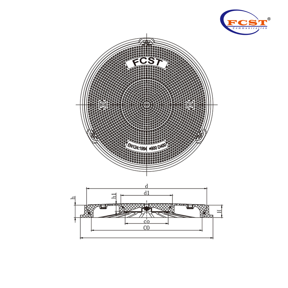 FCST-D400-SMC01 SMC Round Composite Hechole Cover & Cadre dédié à la station-service