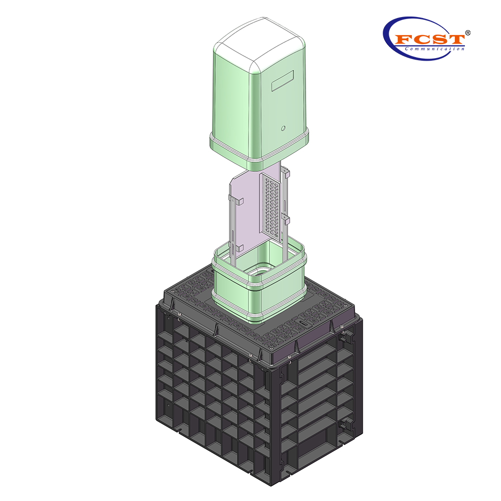 FCST-FDP01 multifunción FTTH Fiber Punto de entrega de fibra Kit de inserción de pedestal/soporte de bóveda