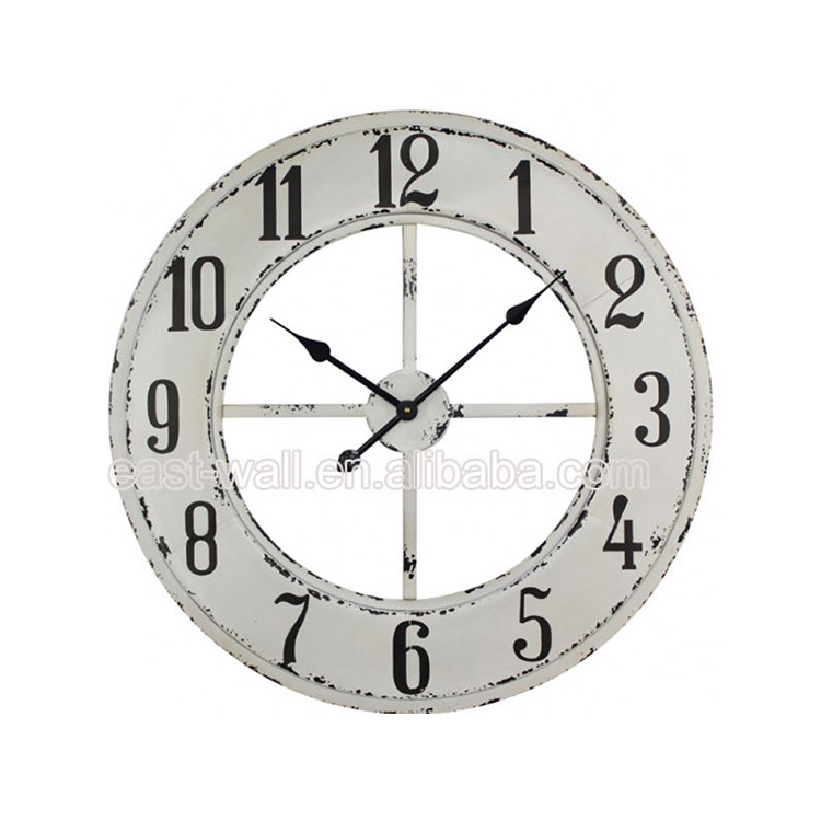 Hot Product Cute Design Oem Service Beautiful Iron Contemporary Decorative Retro Hollow Wall Clock