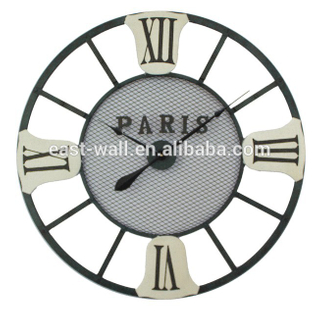 European Modern Design 12 Hours Large Wrought Iron Wall Clock