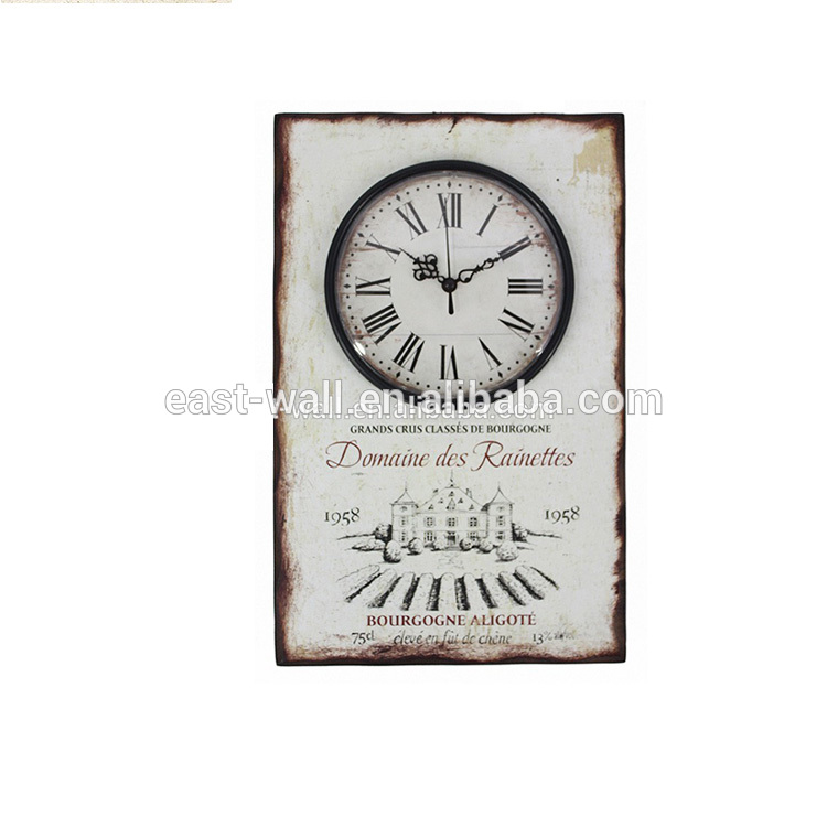 Chateau Design Plank Wall Decoration Wooden Wall Clock