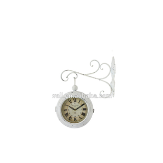 Customization Garden Furniture Double Sided Iron Art Iron Wall Clock