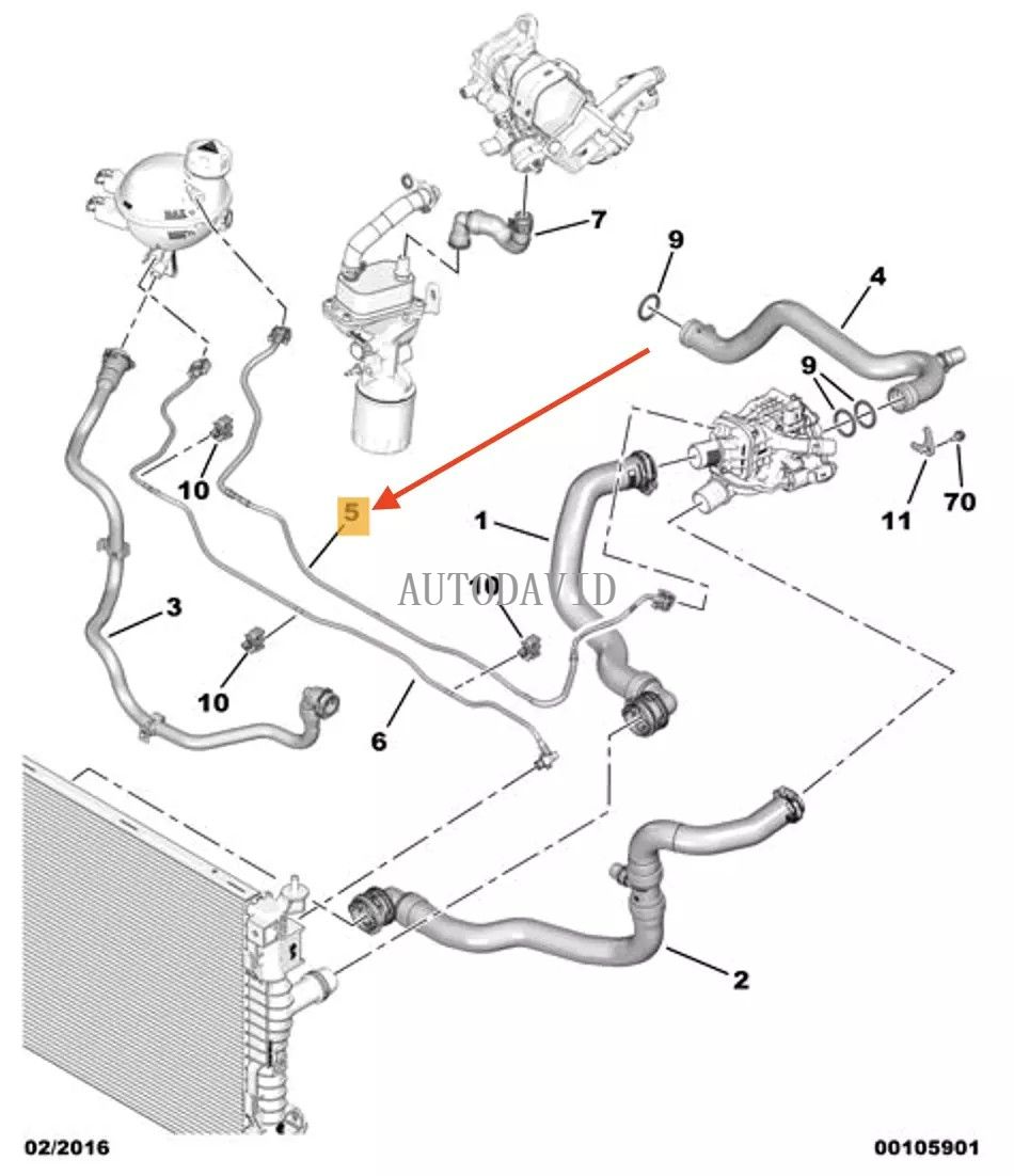 أنبوب تفريغ رأس الأسطوانة لبيجو 5008 2016-2018 OEM: 9670815980 HS02-023-052
