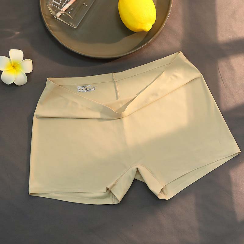 Hot sale ice silk traceless safety pants women's light proof ultra thin large size flat angle four corners without curling