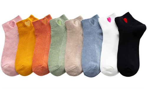 Wholesale fashion cute cotton colorful ankle length socks custom logo women short socks for lady