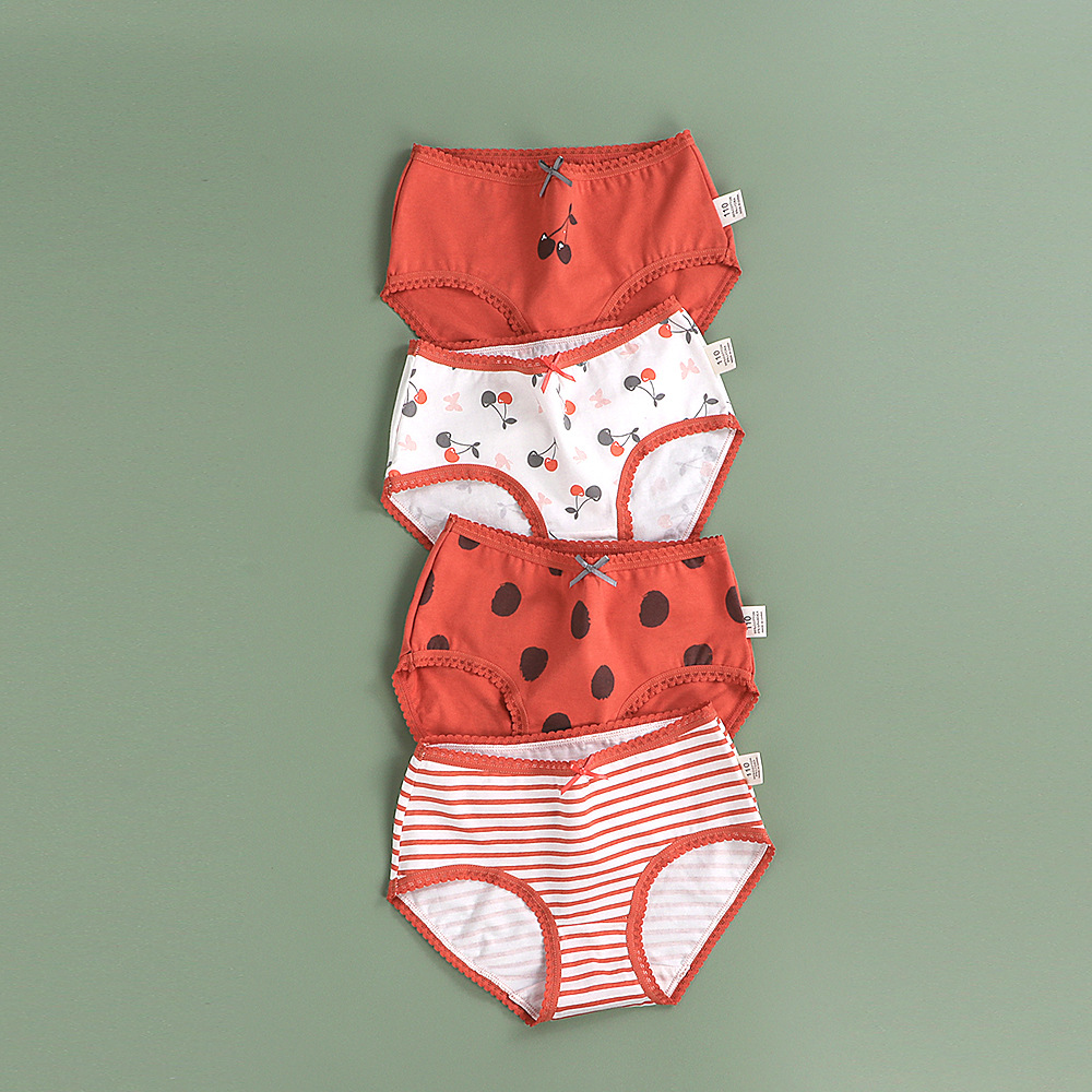 Wholesale New 4pcs Teenage Panties Underpants Young Girl Briefs Comfortable Cotton Pink Panties/girls panties