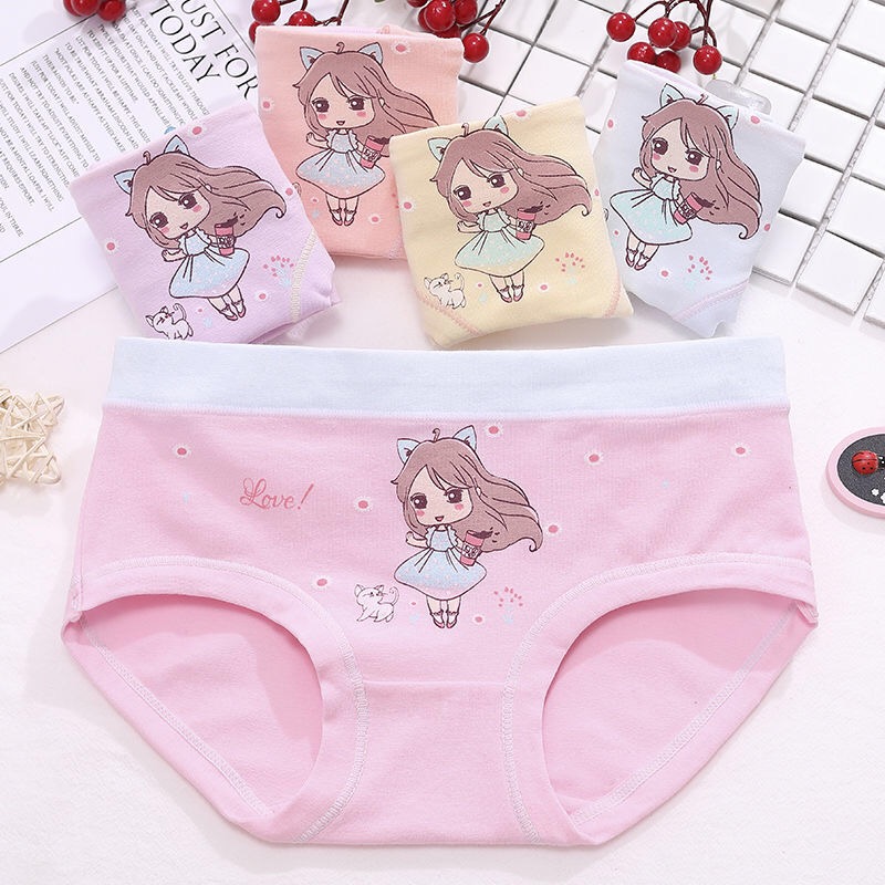 High Quality cotton underwear children underwear girl school kids underwear for wholesale panties briefs
