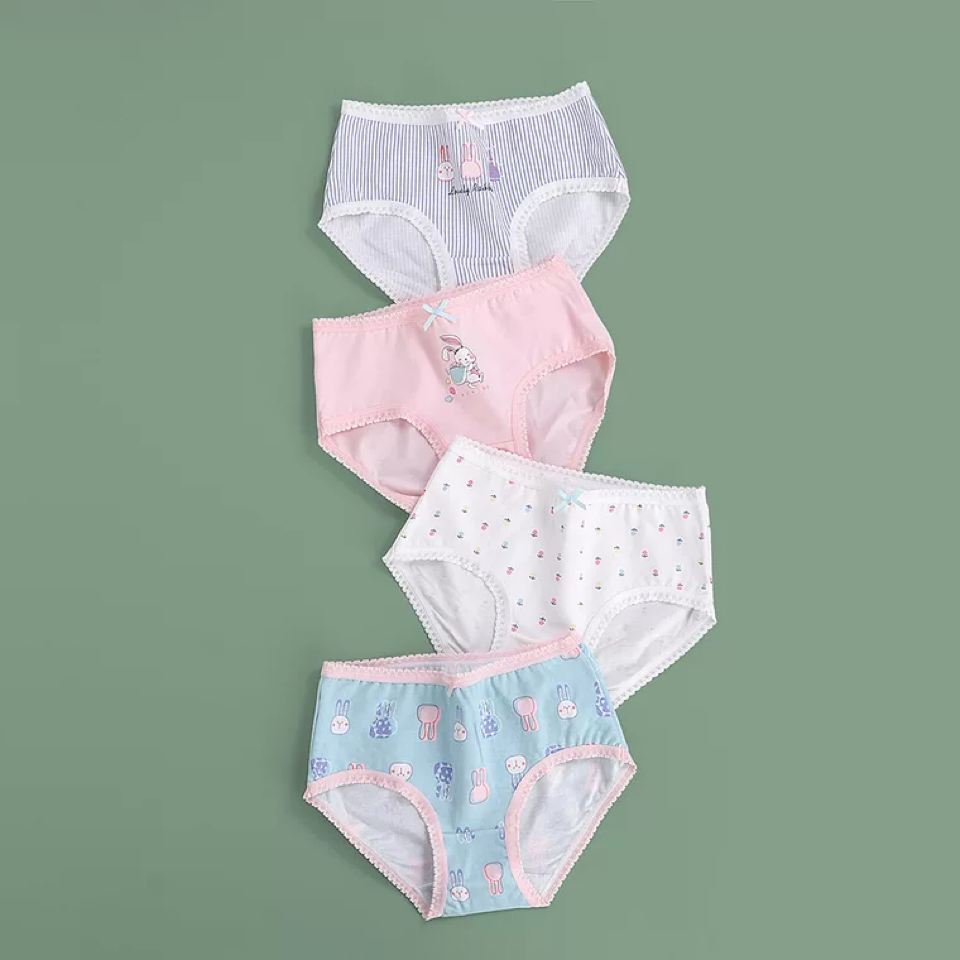 High Quality cotton underwear 4 pcs children briefs girl korean kids underwear for wholesale panties/ kids panties