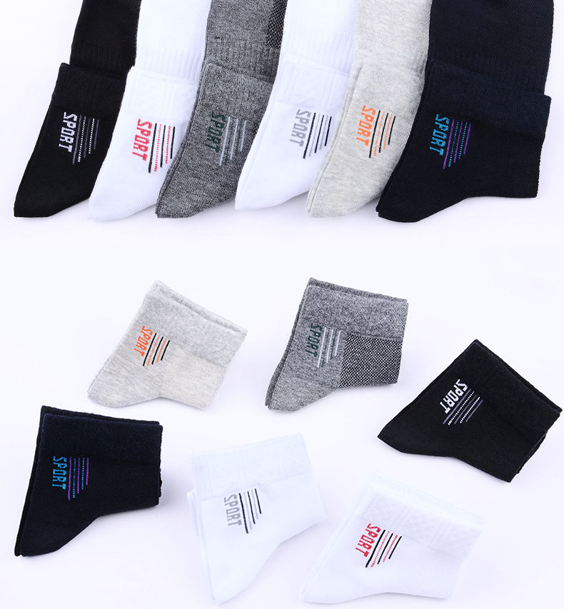 Custom 100% cotton men socks pure cotton Breathable solid sports socks for men gym