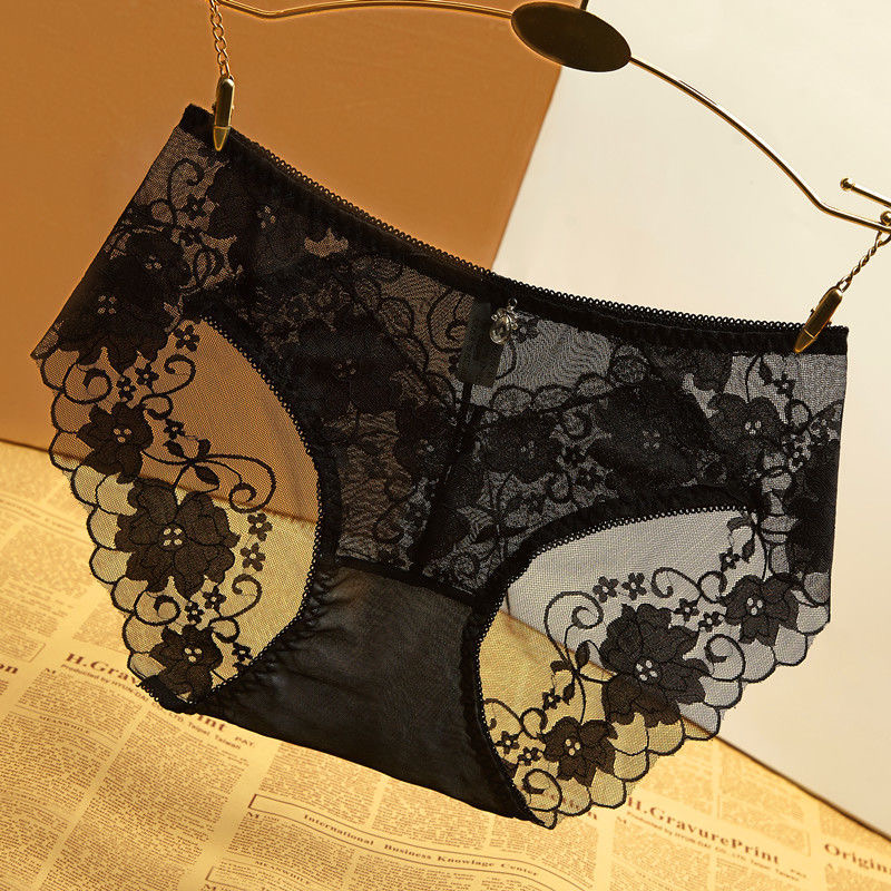 Women's Sexy Underwear briefs lady breathable sexy Lace transparent cotton women underwear panties