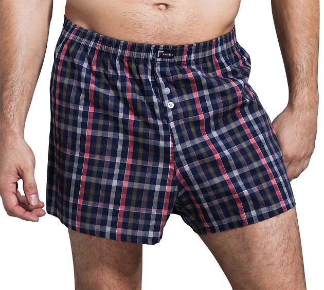 Men's Loose Home Woven Brief Boxer Shorts With Inside Waistband Classics Checks Multicolor Boxer Male Beach Shorts