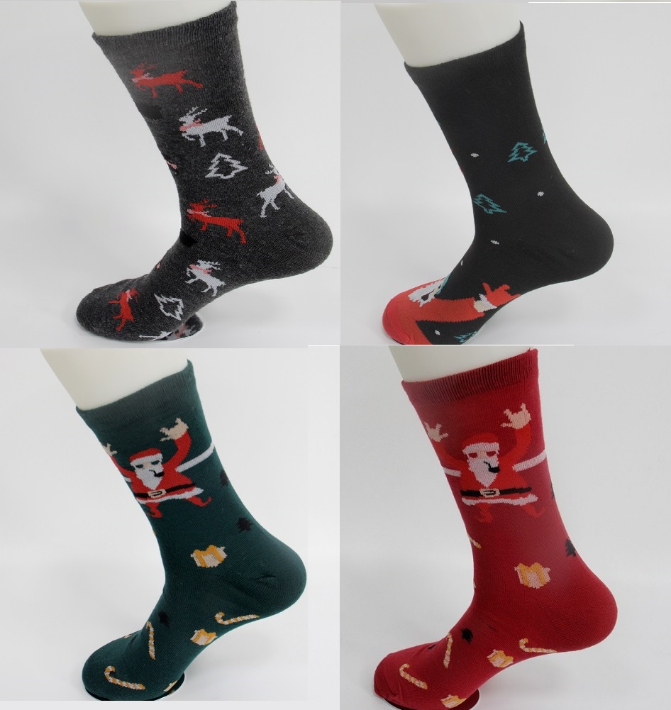 Winter Socks 5 Santa Gift Stockings Fashion Mid-Calf Women Christmas Socks