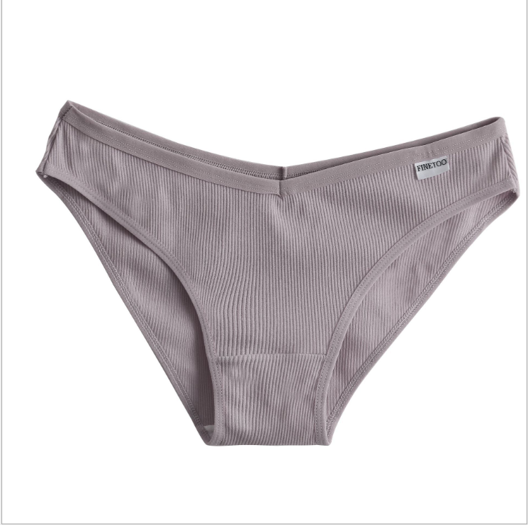 Sexy panties low high waist thread cotton pure color girl women briefs underwear