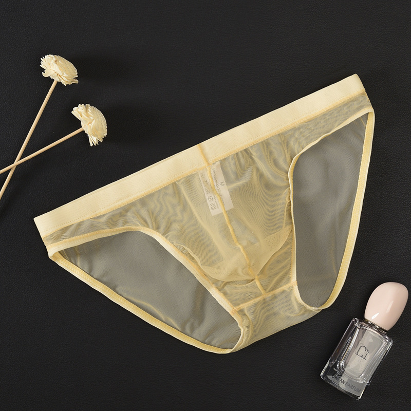 Mens Ice Silk Seamless Shorts Boxer Briefs Slim Sexy Breathable Transparent Underwear