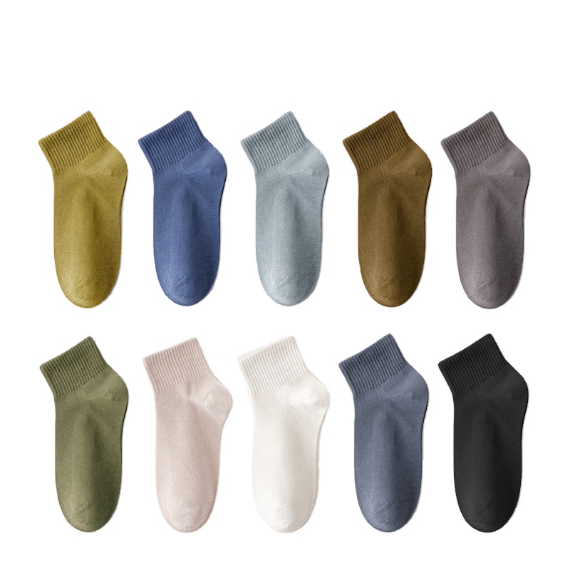 Cotton boys ankle socks plain casual men socks