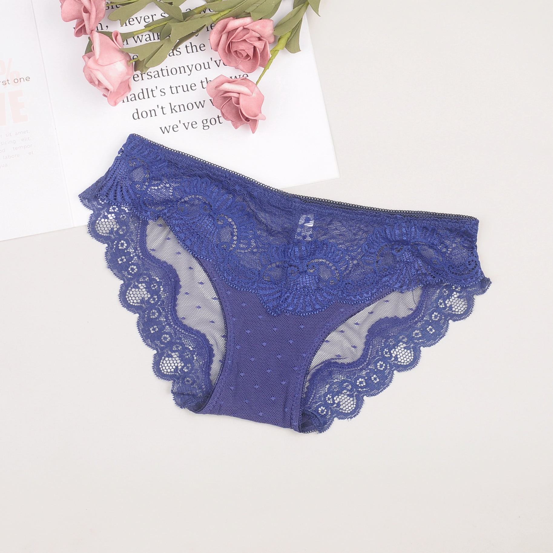 Wholesale Comfortable Soft Lace Cotton Panties Women's Transparent Ladies Lingerie Underwear
