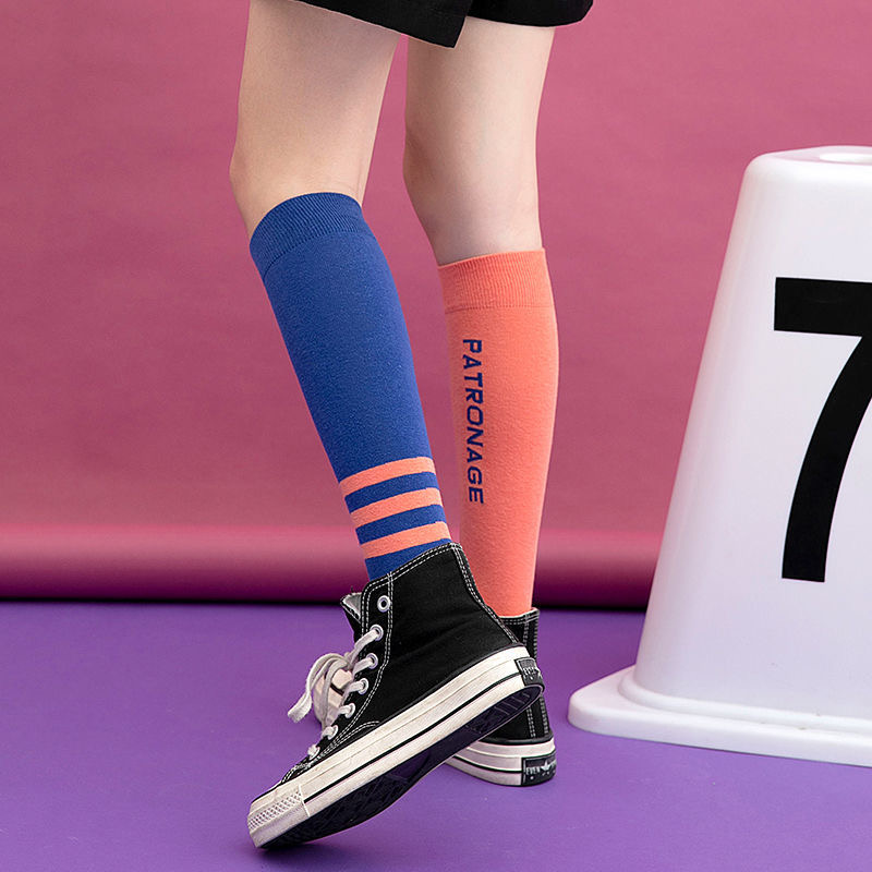 Manufacturers Wholesale Girls Stockings Colorful High Sock School Student Girls Boys Unisex Stripe Knee High Long Socks