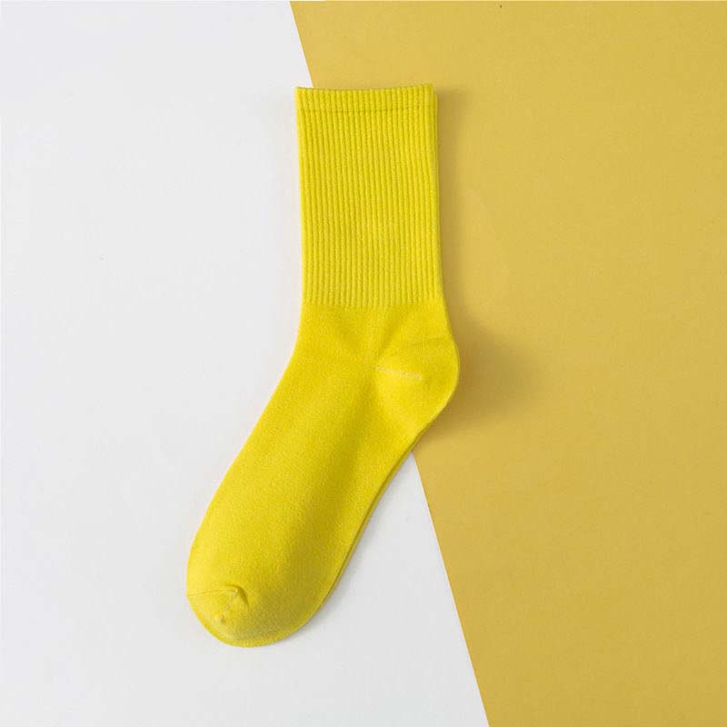2021 New Design Korea fashion Socks Autumn Winter Pure Colors men women unisex Socks Cotton Mid Stockings Over The Calf Sock