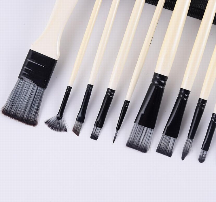 Artist Paint Brush Set of 10 for Watercolor Acrylic Gouache Oil and Tempera Painting