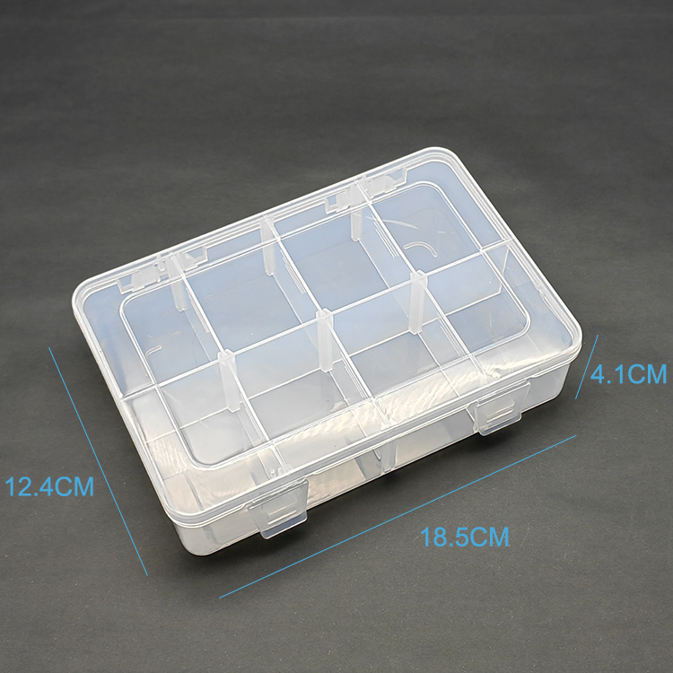 8 Grid Plastic Organizer Box 18.5x12.4x4.1cm