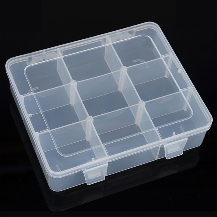 9 Grid Plastic Organizer Box 18.4x15.5x4.2cm