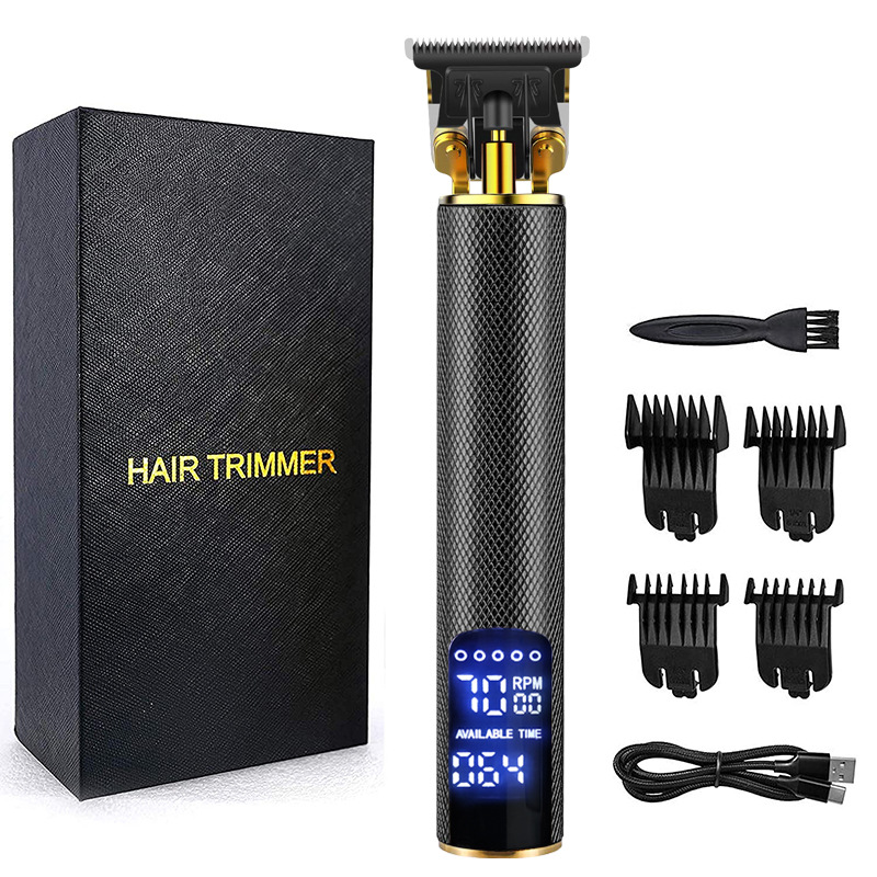 T9 Cordless LCD Electric Rechargeable 0mm Men Barber Hair Cutting Machine Professional Hair Trimmer Clipper