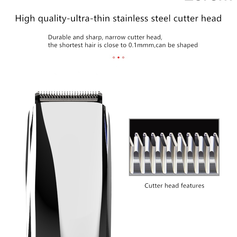 Professional Cordless Rechargeable Wireless Hair Clipper with Lcd Display