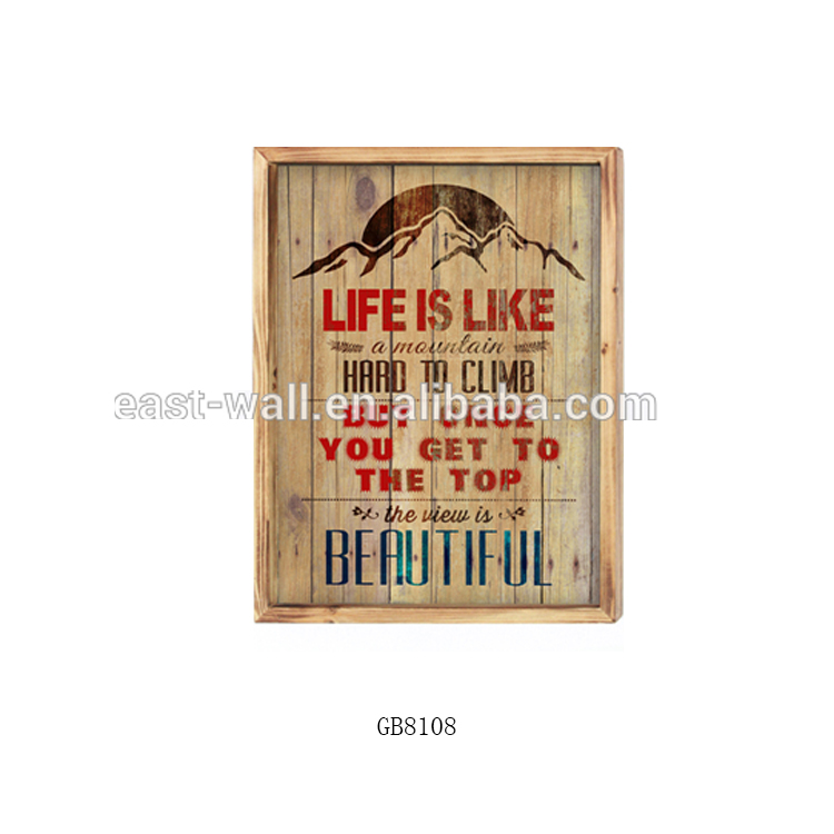 Hot Product Custom Shape Printed Interior Home Decoration Wood Block Signs