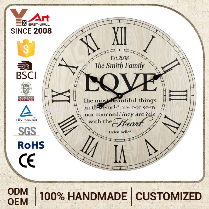 High Quality Embroidery Design Make To Order Rustic Wall Clock Engine