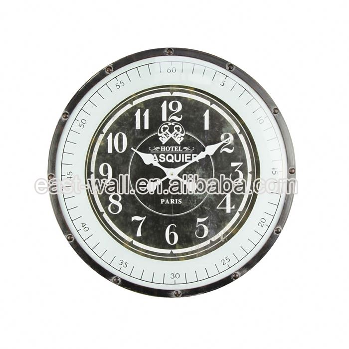 Cheap Art Work Craft Iron Hanging Home Decoration Craft Wood Wall Clock Time Zones