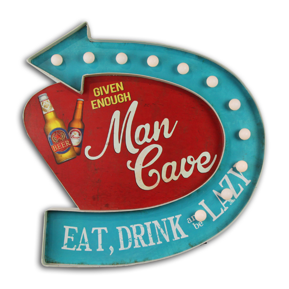 New Arrival Product Vintage LED Light Tin Sign Metal Wall Hanging Home Decor