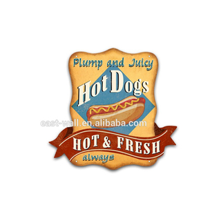 New Pattern Wall Art Iron Wall Hanging Plaque Panels Hot-dogs Signs