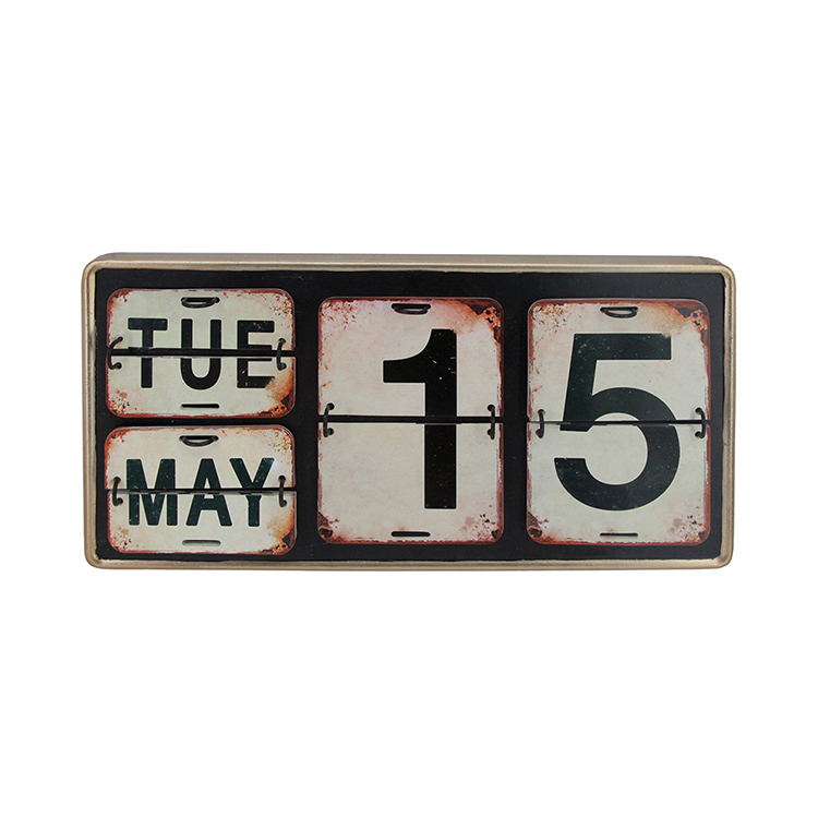 Cheap custom creative home decor table calendar vintage metal calendar