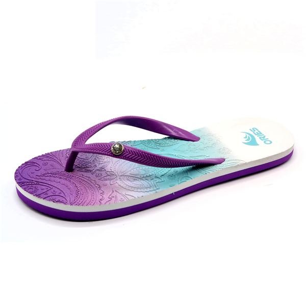 AH-8E042 Custom Chic Diamante en correa Rampa Diseño Plantilla Zapatillas Chanclas Mujer Sandalia