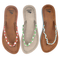 Une chaîne de perles cousue sur une lanière en V antidérapante pour femme, des tongs extérieures en EVA AH-8E004 - Bélier