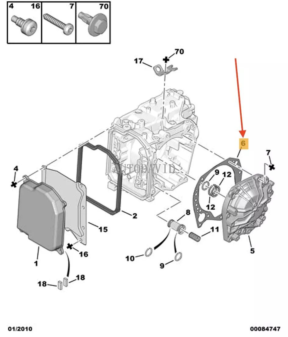 غطاء صندوق التروس الأوتوماتيكي لبيجو 208 308 5008 206 3008.citroenC3/4 DS3/4,DPO / AL4 OEM: 220941 HS30-300-018