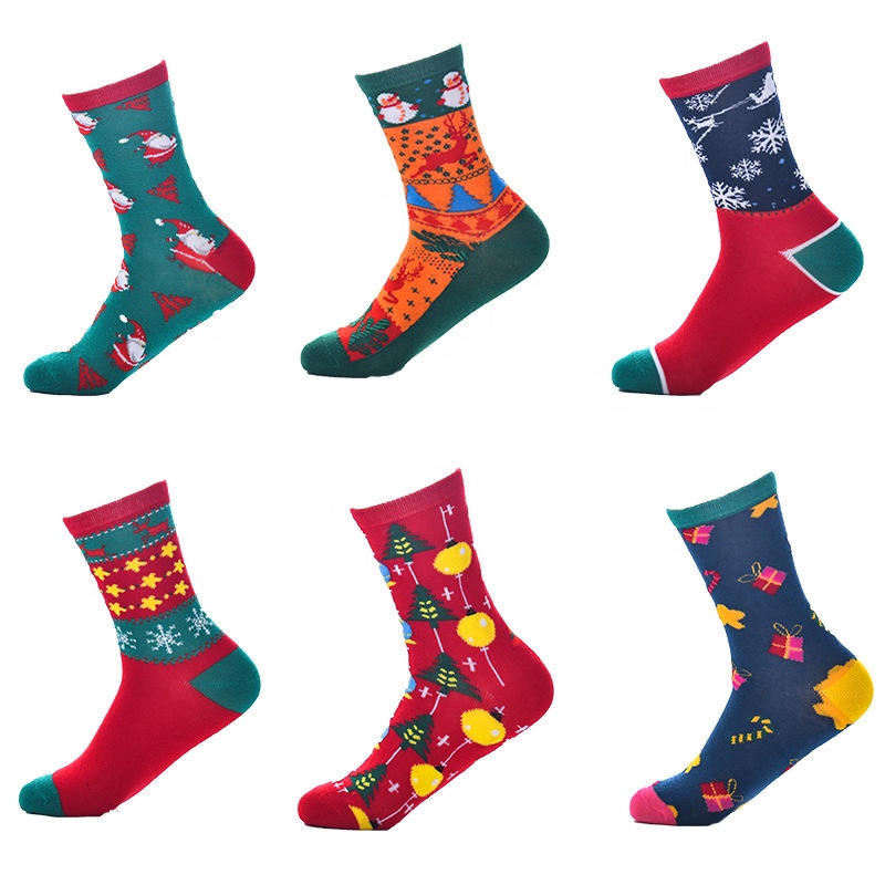 2021 New Arrivals Unisex Fashion Novelty Socks with Logo Cozy Christmas Socks