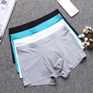 Custom nylon Underwear Print Logo men's mesh light and thin fast dry nylon ice silk underwear