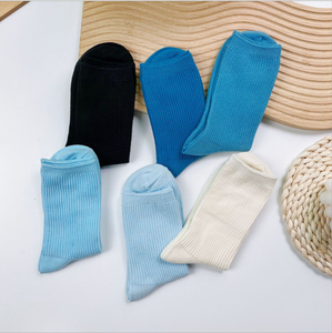 women Blue white stockings summer thin JK lovely funny cotton socks