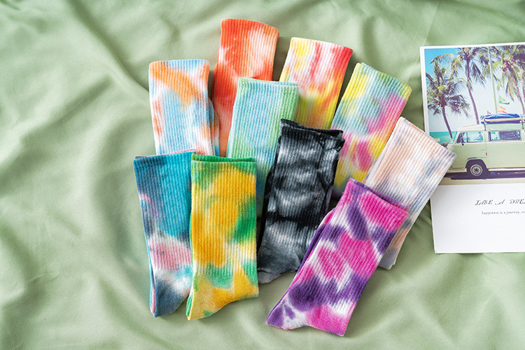 Tie-dye national wind pull men's socks hip-hop street tube fashion socks