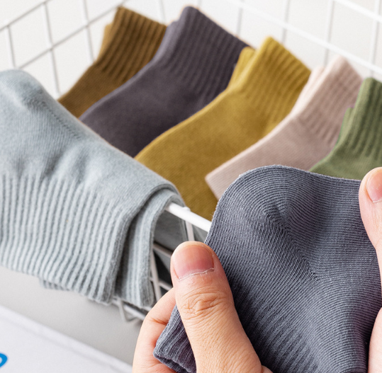 Cotton boys ankle socks plain casual men socks