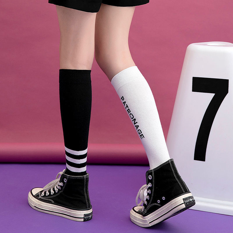 Manufacturers Wholesale Girls Stockings Colorful High Sock School Student Girls Boys Unisex Stripe Knee High Long Socks