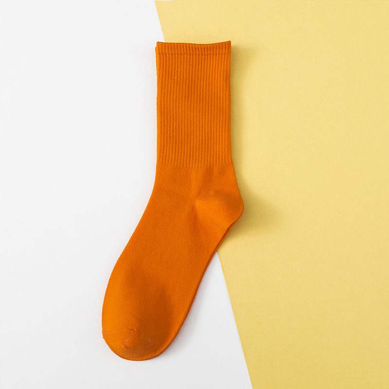2021 New Design Korea fashion Socks Autumn Winter Pure Colors men women unisex Socks Cotton Mid Stockings Over The Calf Sock