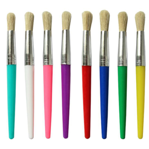 Plastic Handle Aluminium Ferrule Bristle Paint Brushes Round