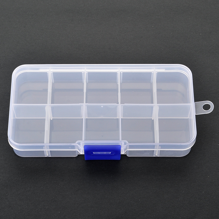 10 Grid Plastic Organizer Box 12.8x6.5x2.1cm