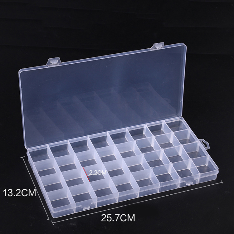 32 Grids Plastic Organizer Box 25.7x13.2x2.2cm (Partially Adjustable)