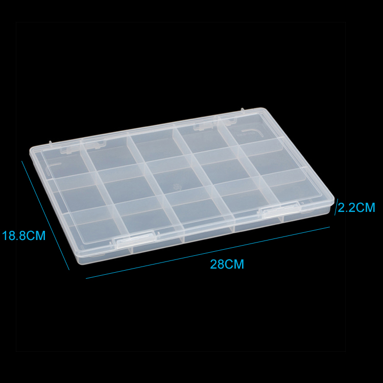 15 Grids Plastic Organizer Box 28x18.8x2.2cm